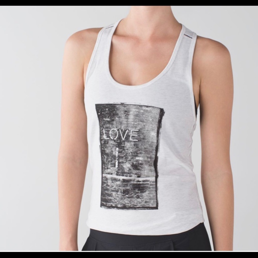 lululemon superb tank heathered white NWT